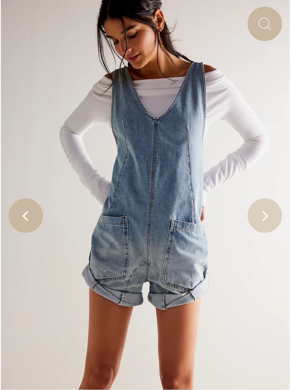NWT Free People High Roller Shortalls Bright Eyes Bleach Splatter XL